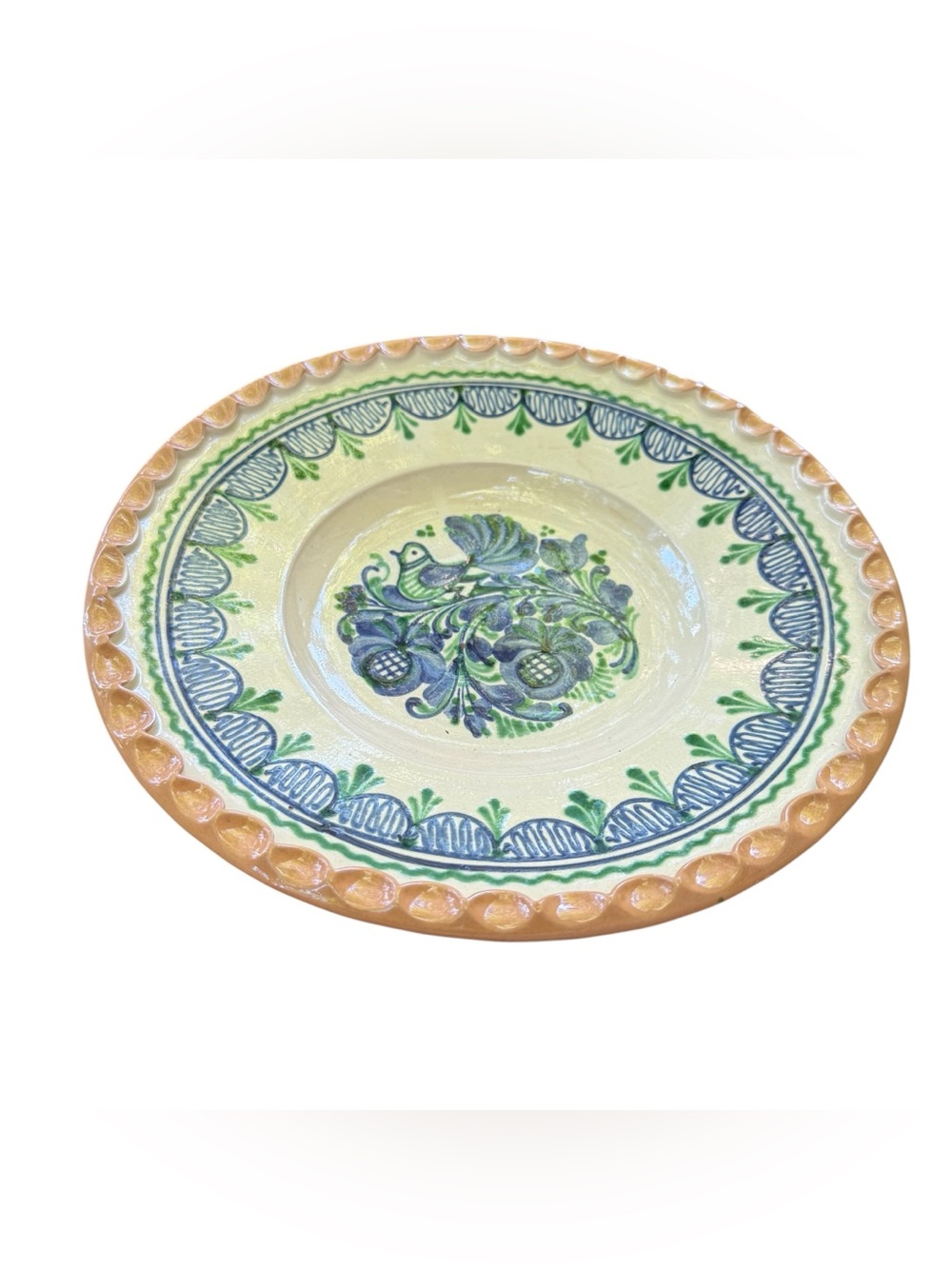 Vintage Hungarian Plate Blue Bird Floral Signed - Picture 4 of 7